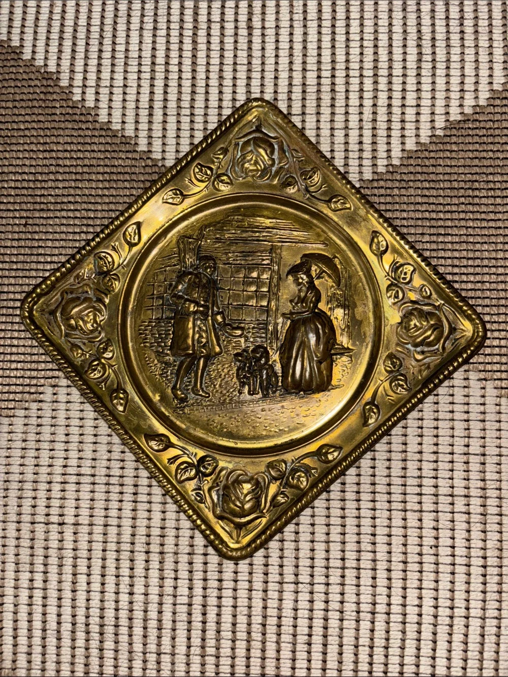 Vintage Decorative Brass Wall Plaque